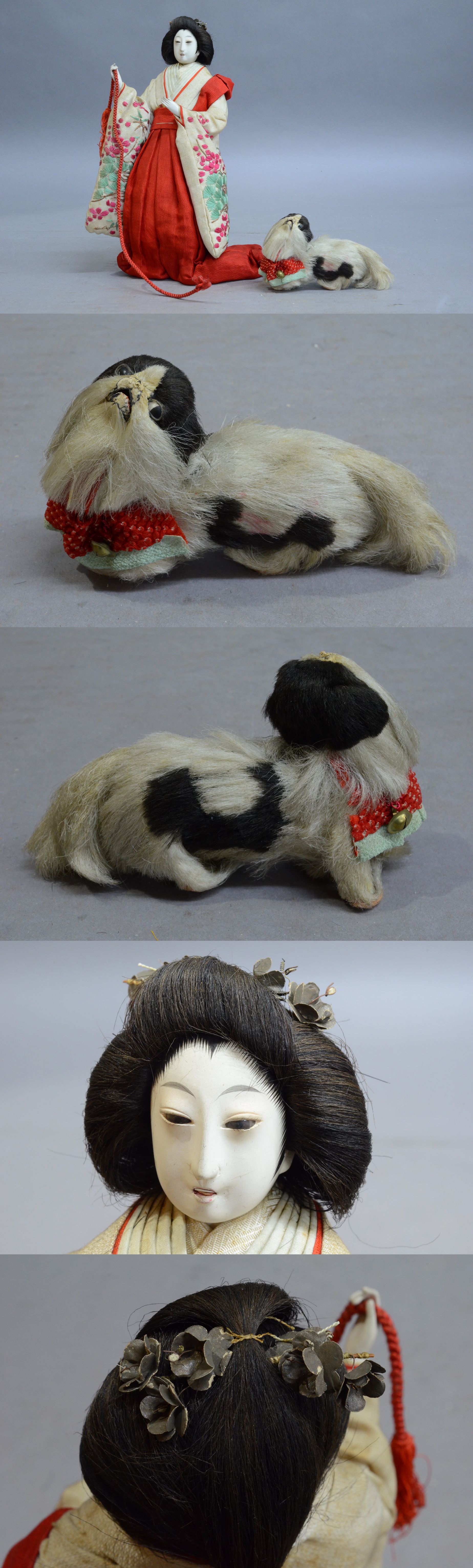 京都 丸平 狆引き 官女 橋本幸三郎 検）雛人形 ひな人形 毛植人形